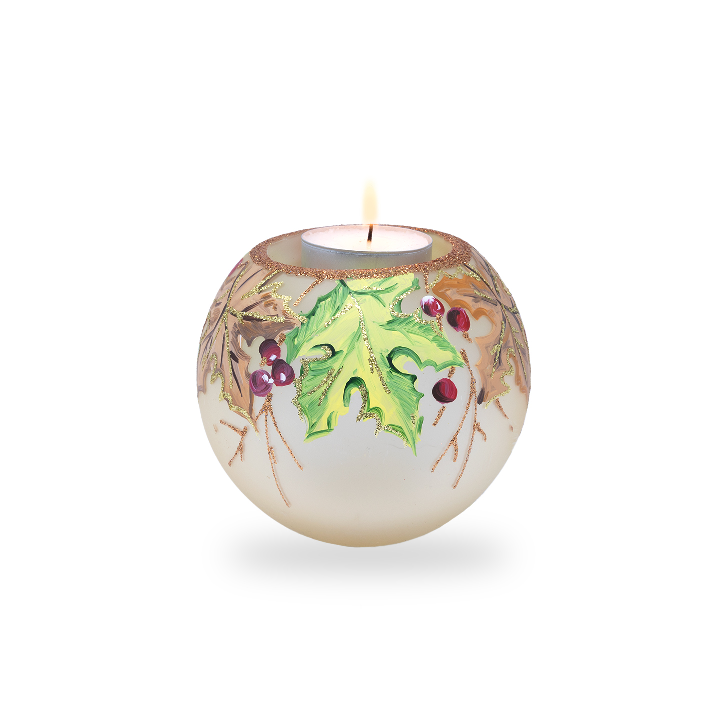 Autumn leaves candle holder
