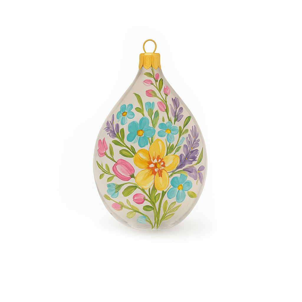 Uovo Pasquale con fiori multicolori