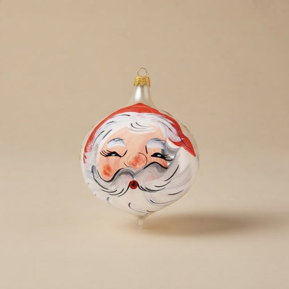 Goccia di Natale con volto di Babbo Natale dipinta a mano
