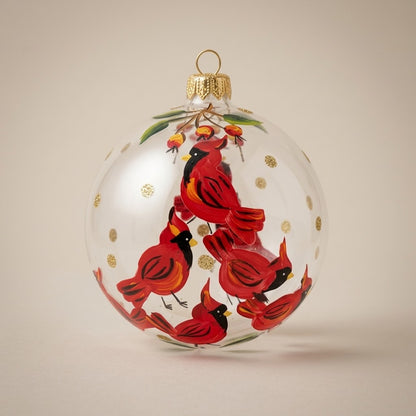 Palla di Natale cardinali rossi, Ø 10 cm