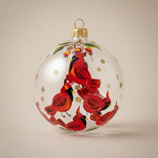 Palla di Natale cardinali rossi, Ø 10 cm