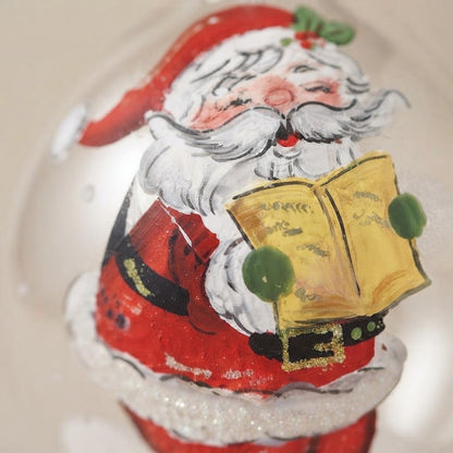 Goccia di Natale Babbo Natale cantante dipinta a mano: dettaglio della decorazione