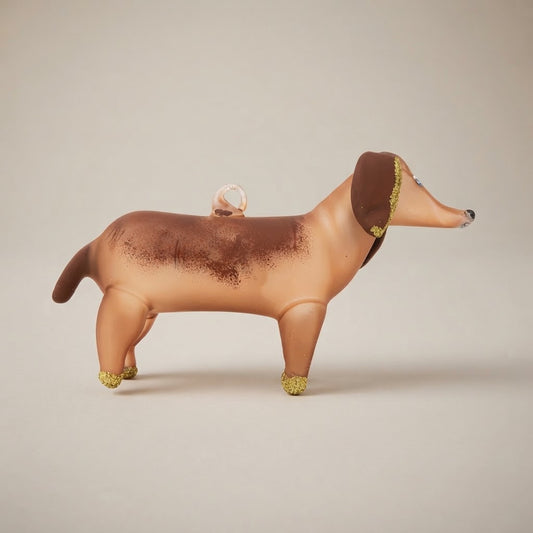 Dachshund, hand-painted Christmas ornament