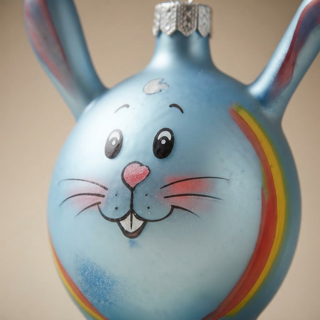 Easter bunny, hand-painted Easter ornament: decoration detail
