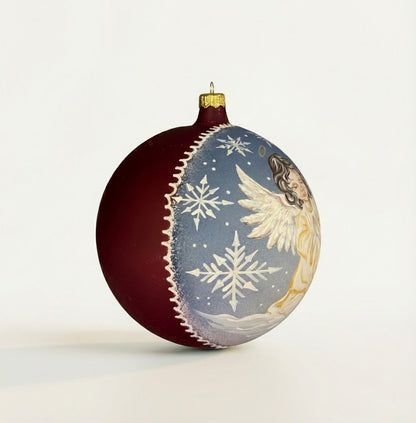 Sfera in vetro soffiato Ø 150 mm dipinta a mano con angelo