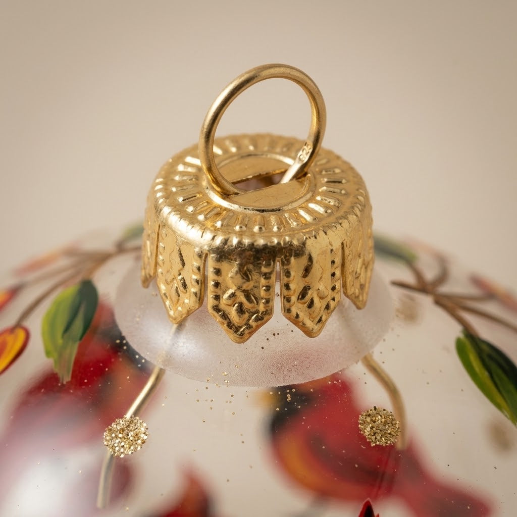 Palla di Natale cardinali rossi, Ø 10 cm