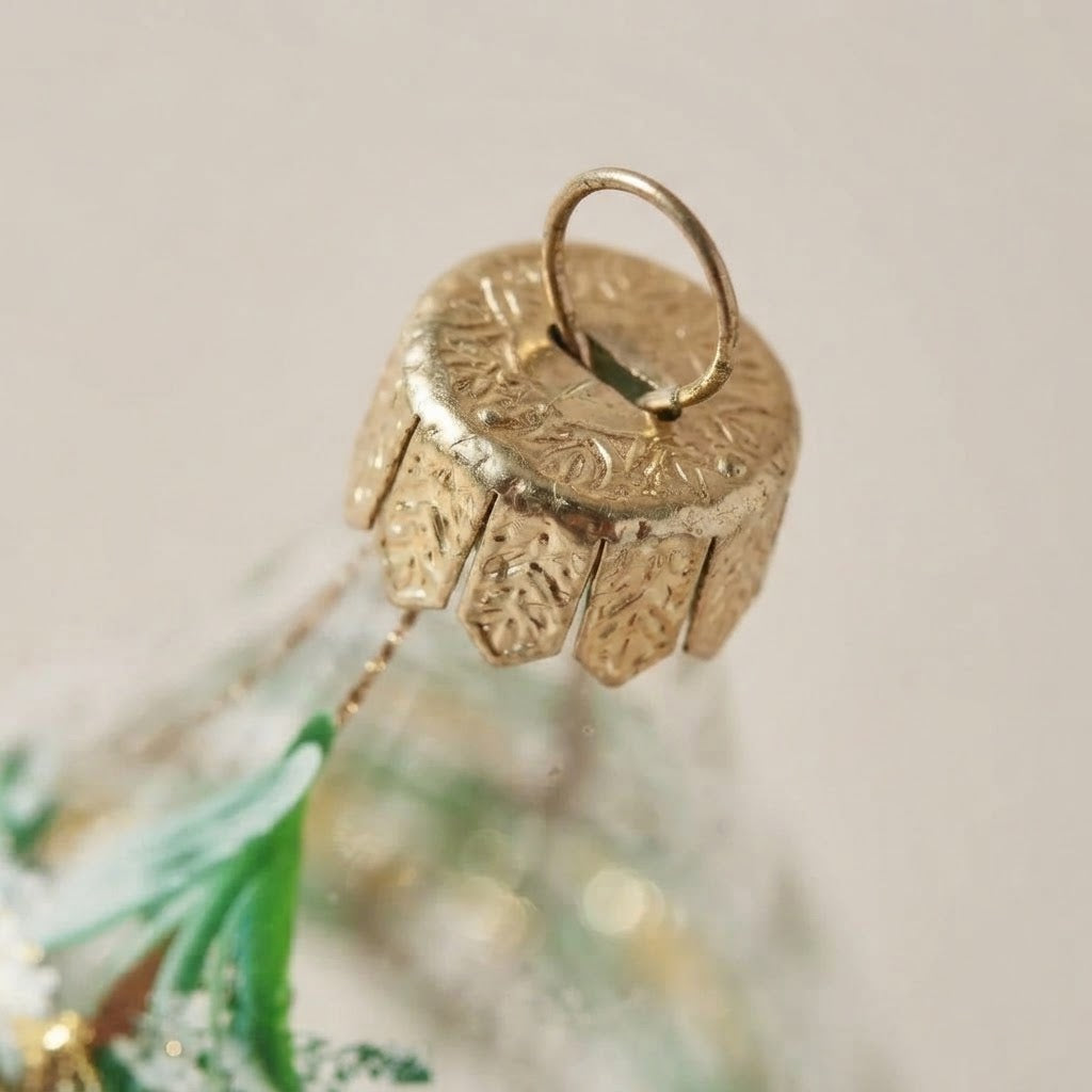 Goccia di Natale albero di Natale su trasparente dipinta a mano: un'altra vista
