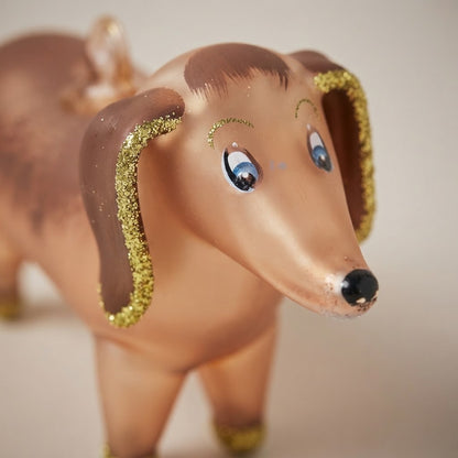 Bassotto, decorazione di Natale dipinta a mano: un'altra vista
