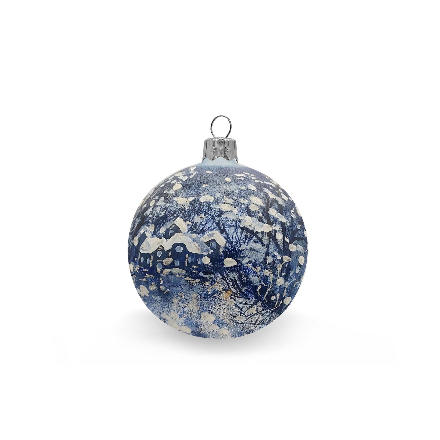 Blue snowy village ball