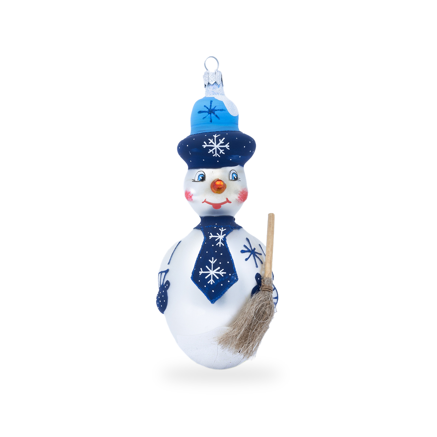 Snowman blue tie