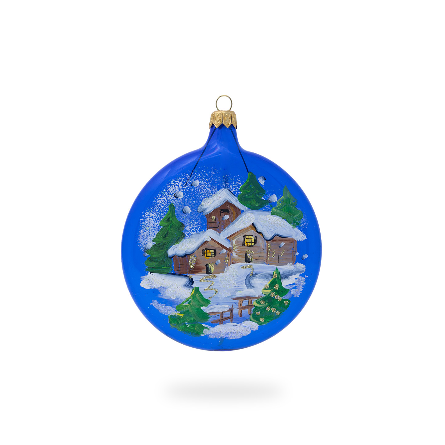 Landscape medallion of mountain houses