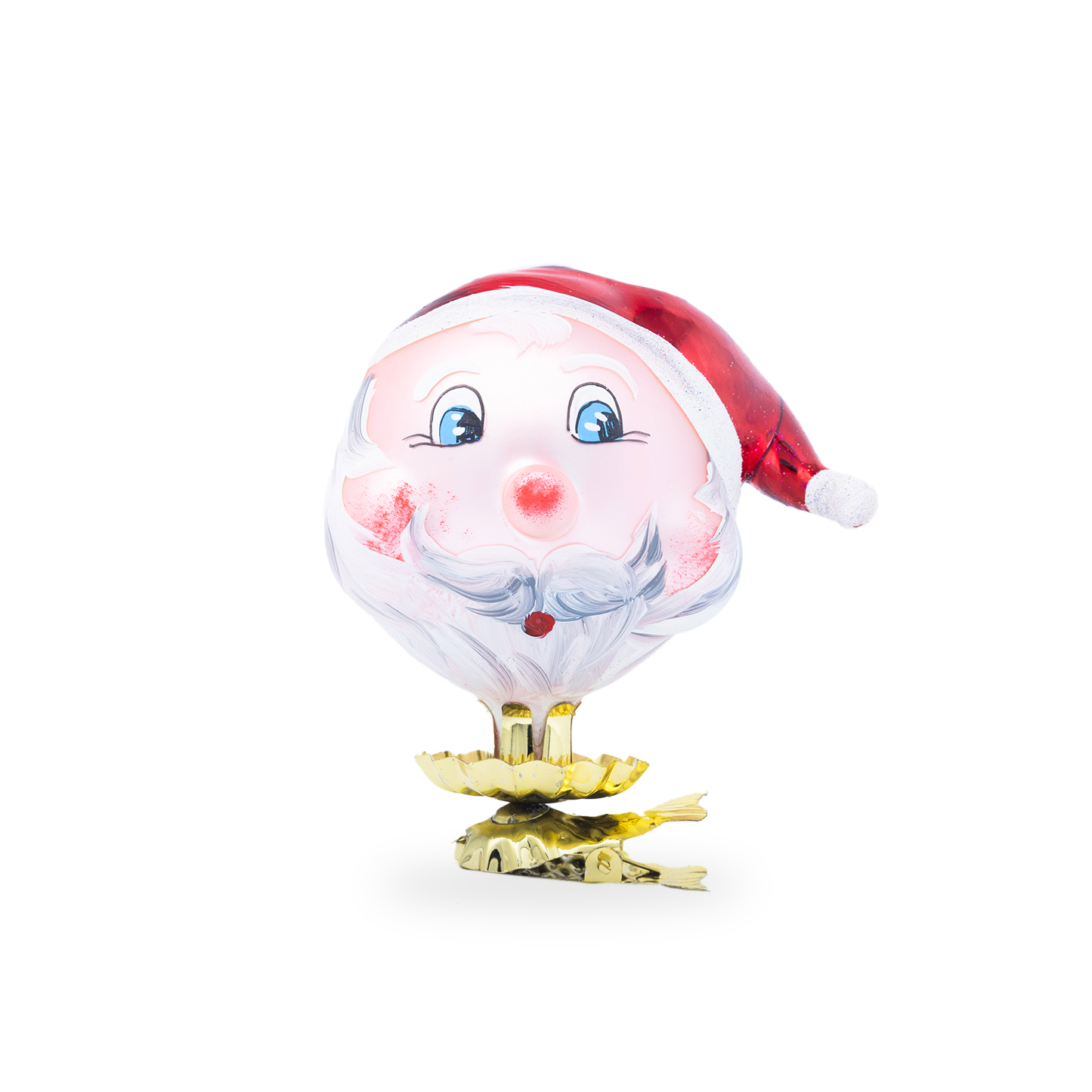 Testa Babbo Natale clip oro