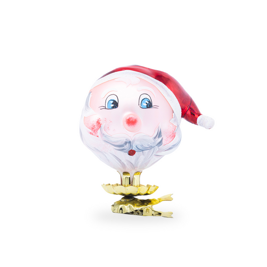 Testa Babbo Natale clip oro