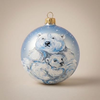 Palla di Natale orsi polari, Ø 10 cm
