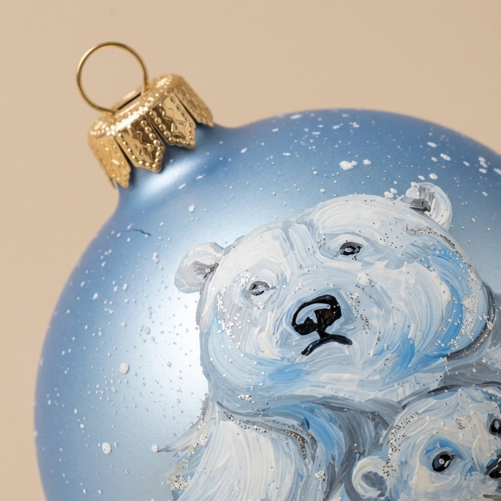 Palla di Natale orsi polari, Ø 10 cm
