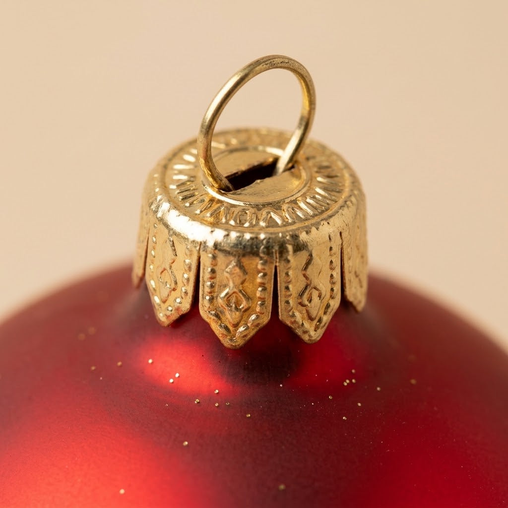 Particolare della palla di Natale in vetro soffiato dipinta a mano