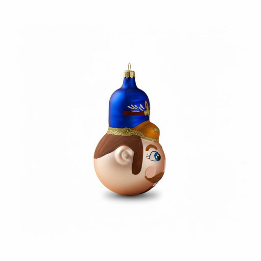 Blue Nutcracker Head – Blown Glass Ornament